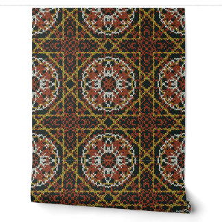 Papier Peint Motif mandala floral géométrique pixel ethnique