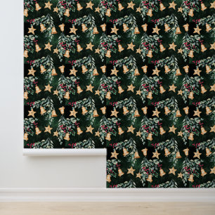 Papier Peint Motif mixte de carrelage de Noël festif