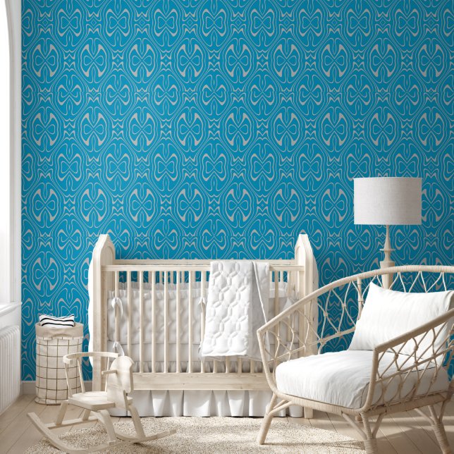 Papier peint Motif moderne gris bleu (Enfants)