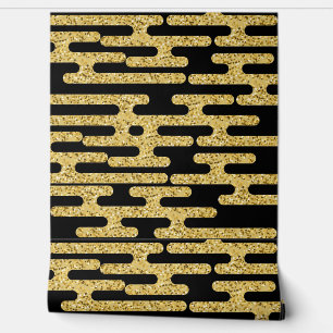 Papier Peint Motif moderne noir et doré