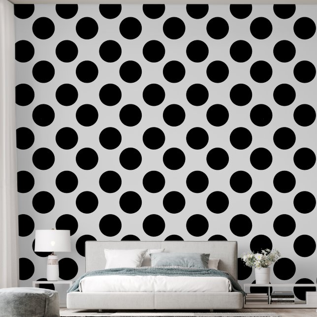 Papier Peint Motif noir et blanc à tache noire (Chambre à coucher)