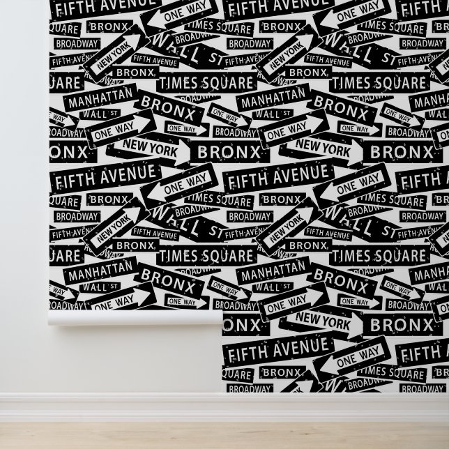 Papier Peint Motif noir et blanc de New York (Application)