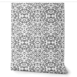 Papier Peint Motif noir et Marbre blanc