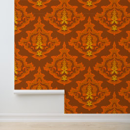 Papier Peint Motif orange rouge gras