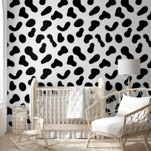 Papier Peint Motif plat Blobs noirs