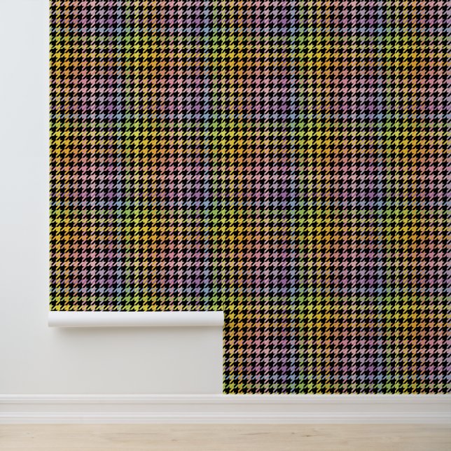 Papier Peint Motif Rainbow Houndstooth (Application)