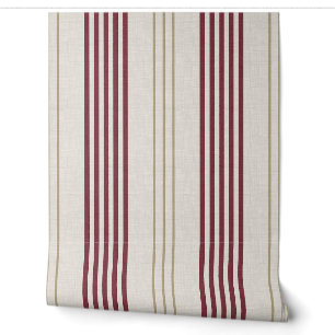 Papier Peint Motif rayé à carreaux rouge Bourgogne classique