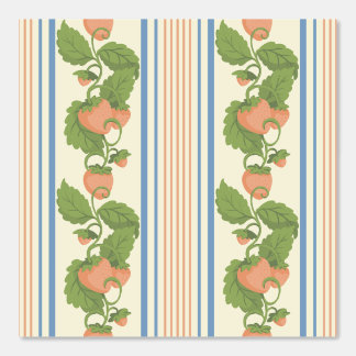 Papier Peint Motif rayé vintage rétro fraise rose