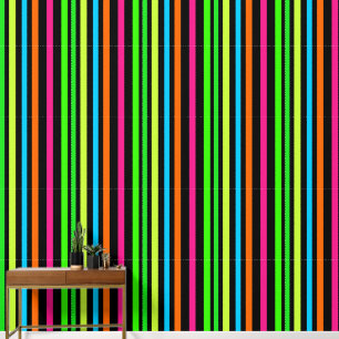 Papier Peint Motif Rayures Néon