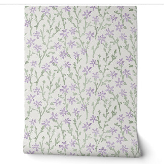 Papier Peint Motif rétro floral bohème. Sakura japonais.