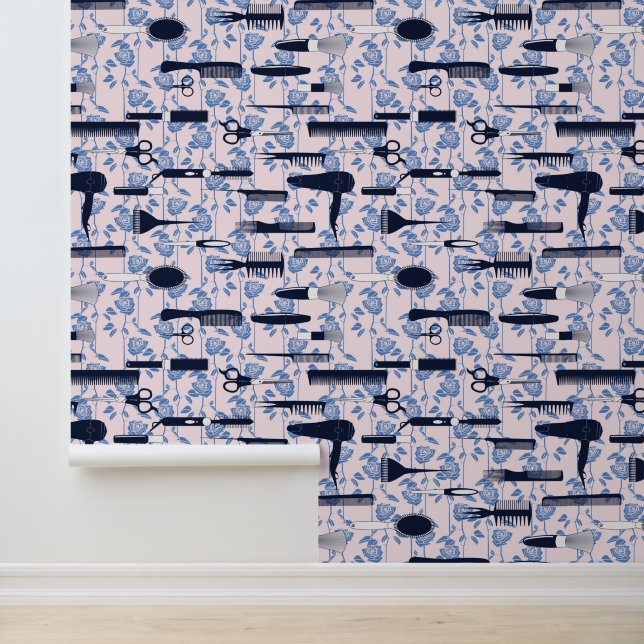 Papier Peint Motif Rose bleu Beauty Care (Application)
