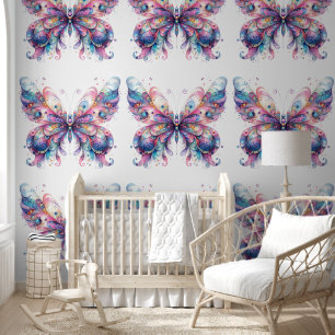 Papier peint Motif rose et pourpre