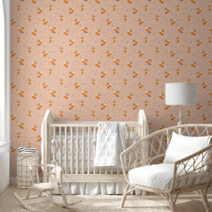 Papier Peint Motif rose Little Fox