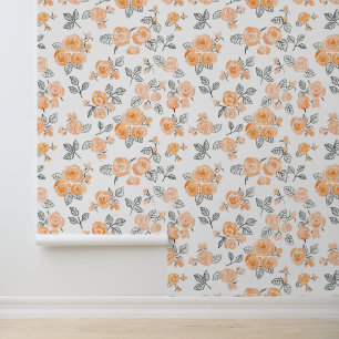 Papier Peint Motif rose Peach