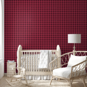 Papier Peint Motif Rouge Chèques Plaid Bureau