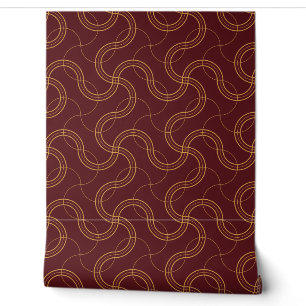 Papier Peint Motif rouge luxueux à rayures ondulées
