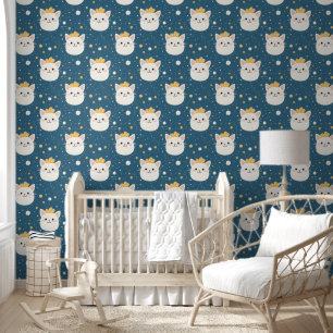 Papier Peint Motif royal blanc