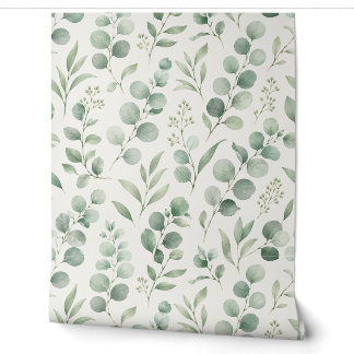 Papier Peint Motif sans couture de feuilles d'eucalyptus minima
