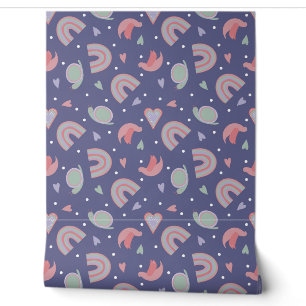 Papier Peint motif sans couture pour enfants mignon avec escarg