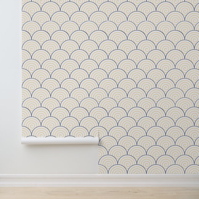 Papier Peint Motif Seigaiha (Application)