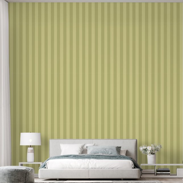 Papier Peint Motif simple rayé jaune (Chambre à coucher)