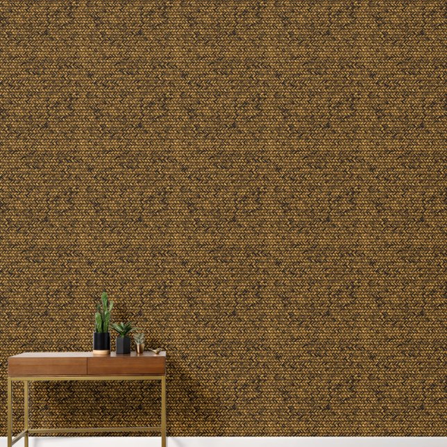 Papier Peint Motif Tissé Panier Chevron Faux (Couloir)
