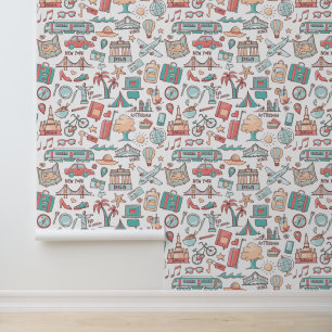 Papier Peint Motif touristique Pastel