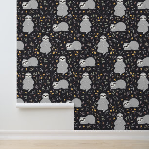 Papier Peint Motif Tropical Baby Sloth