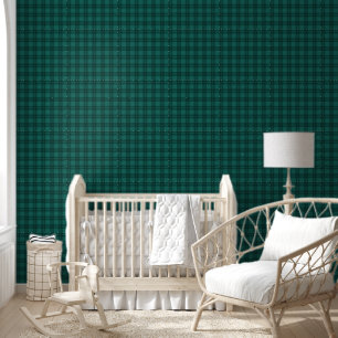 Papier Peint Motif Turquoise Green Plaid Checks Bureau de chamb