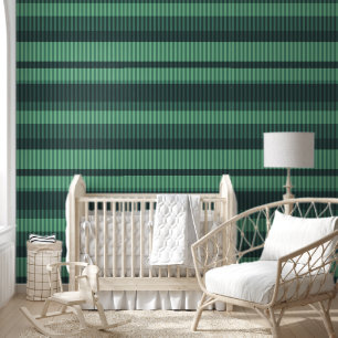 Papier Peint Motif vertical rayé dans les tons verts