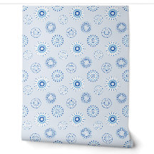 motifs circulaires géométriques en bleu délicat