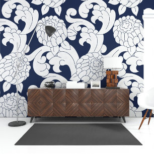 Papier Peint Motifs floraux blancs européens classiques