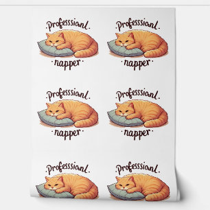 Papier Peint Napper professionnel Chat confortable Lazy Chat mu