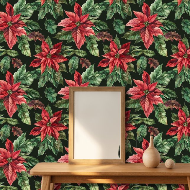 Papier Peint Noël de la fleur de Poinsettia (Créateur téléchargé)