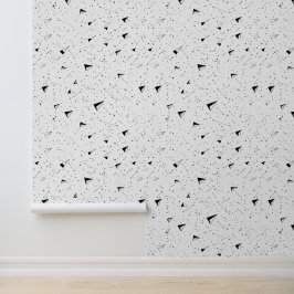 Papier peint noir et blanc motif géométrique