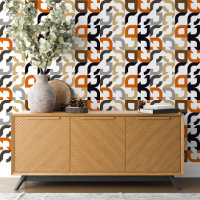 Noir Funky Brown Beige Orange Retro Motif
