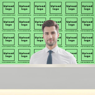 Papier Peint Nom de l'entreprise et logo sur vert clair