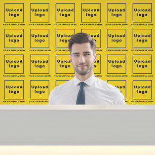 Papier Peint Nom et logo de l'entreprise sur fond jaune