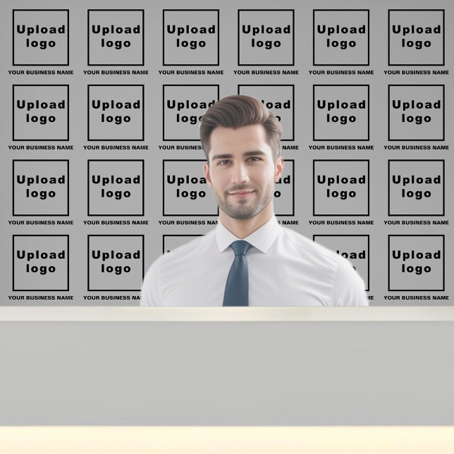 Papier Peint Nom et logo de l'entreprise sur Grey (Business name and logo on gray wallpaper)