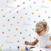 Nom Personnalisé Mots Enfants Coloré Polka Point B