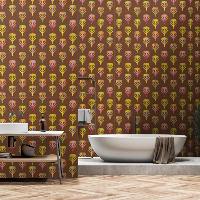 Papier Peint Nouveau Riche fleurit sur terre (Salle de bain)