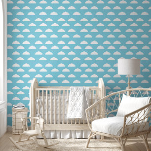 Papier Peint Nuages mignons - Blue Kid's ou Nursery