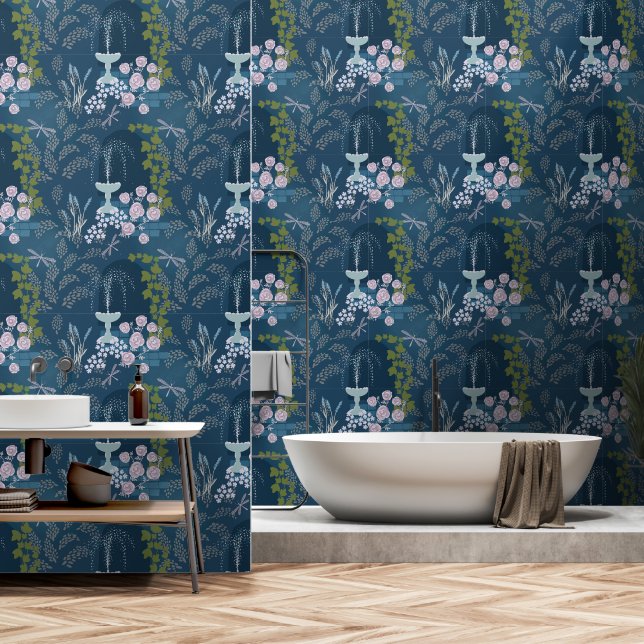 Papier Peint Nuit dans un jardin (Salle de bain)