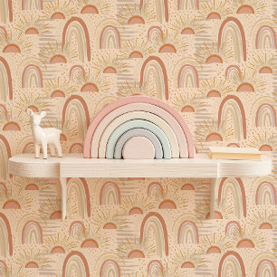 Papier Peint Nurserie Bohème Arc-en-Ciel