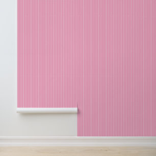 Papier Peint Nurserie Fille Rose Bébé à Rayures Modernes