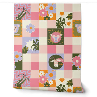 Papier Peint Nurserie Jungle Groovy Carrelée
