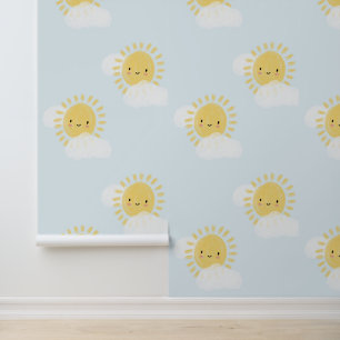 Papier Peint Nursery Baby Neutral Cute Sunshine Kids Chambre