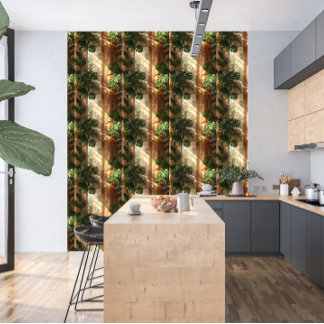 Papier Peint Oasis de la Canopée Dorée | Tropicale Airbnb Luxe
