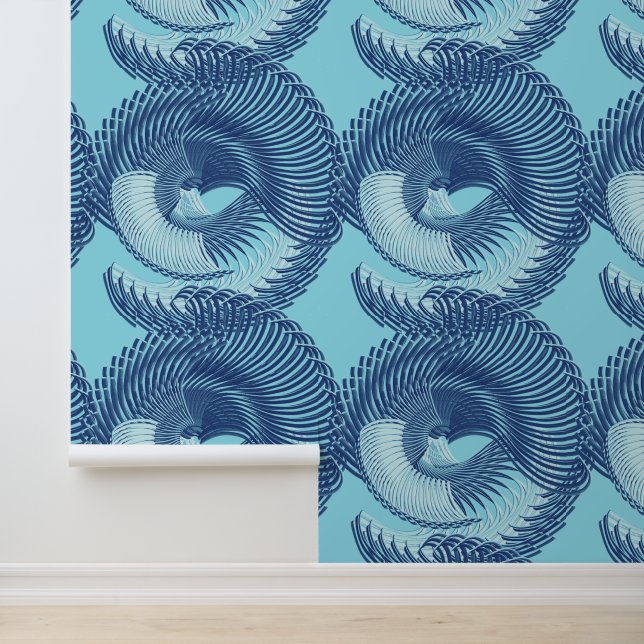 Papier Peint Ocean Breeze Blue Abstrait (Application)