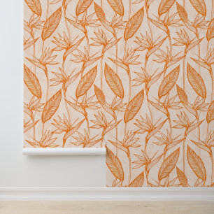 Papier Peint Oiseau de paradis orange